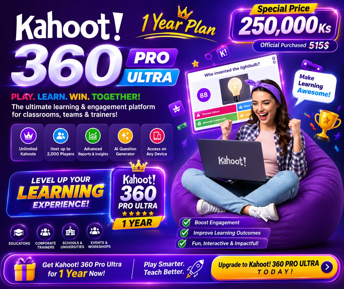 Kahoot - 1 year (ready made)