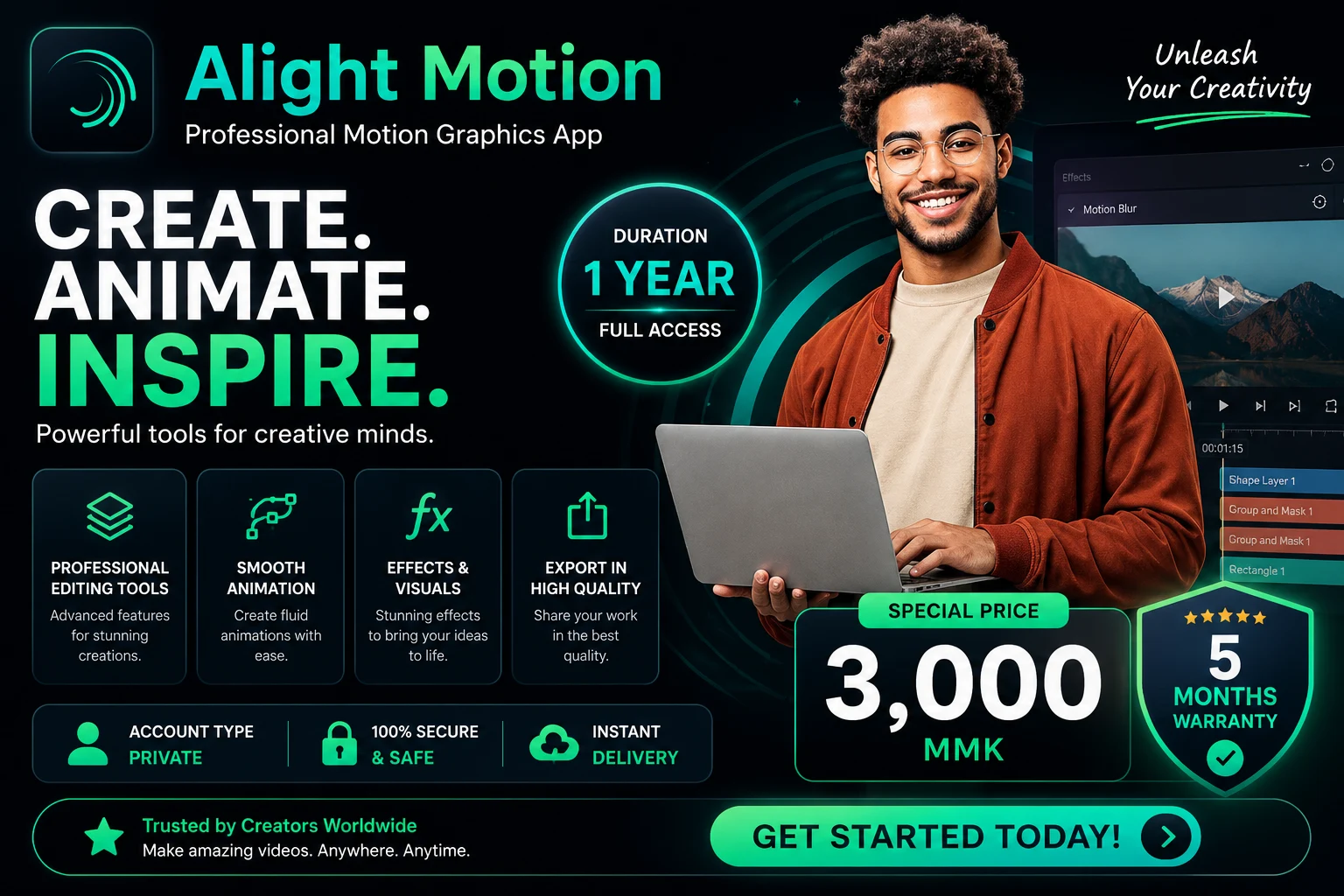 Alight Motion - 1 Year ( Private Ready Made)